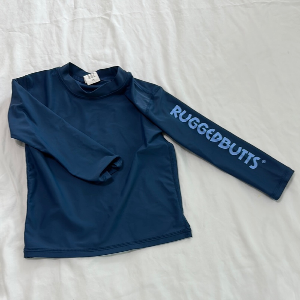 Blue Rashguard Swim Top with Long Sleeves
